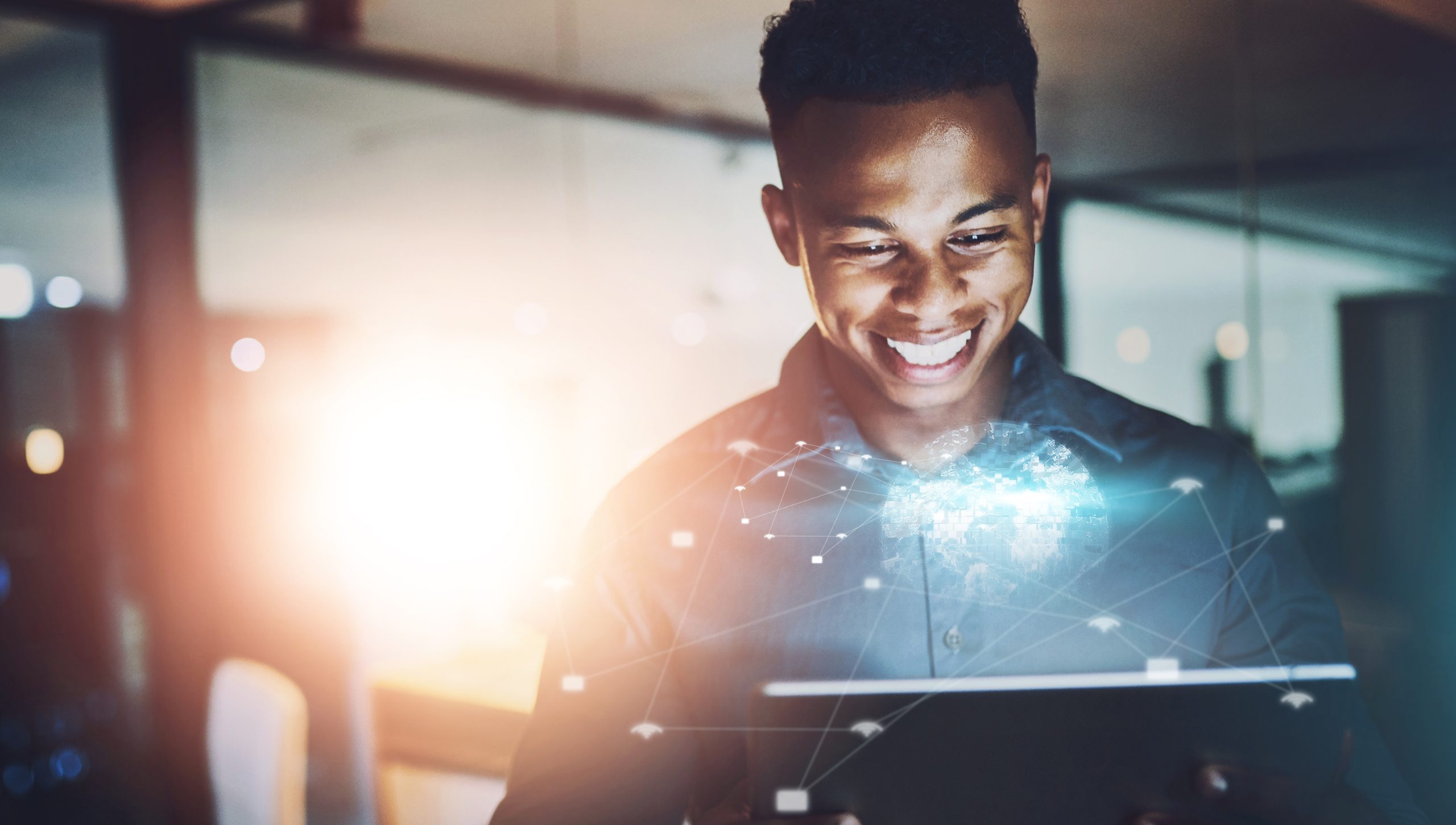 Global digital infrastructure executive using technology and data